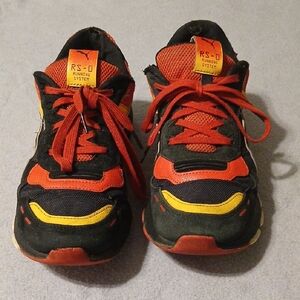 Puma Men's Running Shoes RS-0 Black with Red & Yellow Accent Sneakers